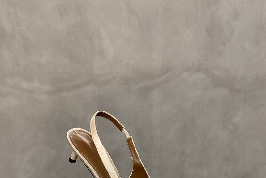 Pointed Kitten Heel Pumps Satin Toe