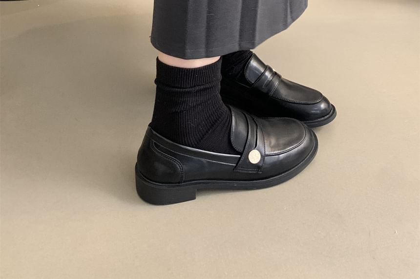 Patent Leather / Faux Penny Loafers