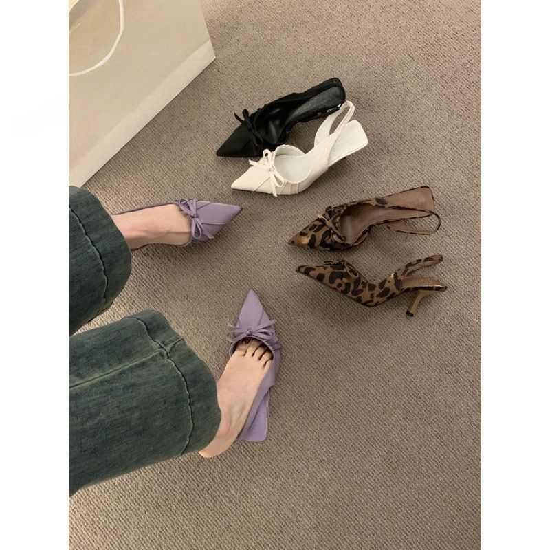 Pumps Toe Slingback Pointed Bow