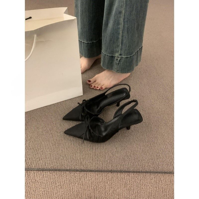 Pumps Toe Slingback Pointed Bow