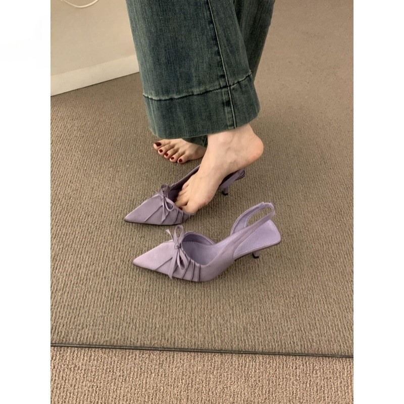 Pumps Toe Slingback Pointed Bow