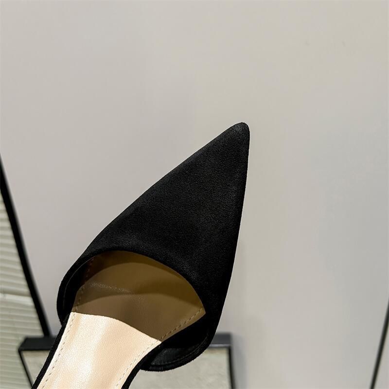 Velvet Toe Pointed Bow Strap Ankle Rhinestone Platform Fringe