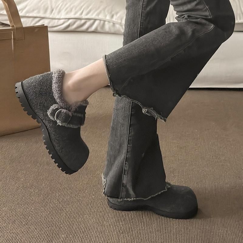 Buckle Platform Shoes Snow
