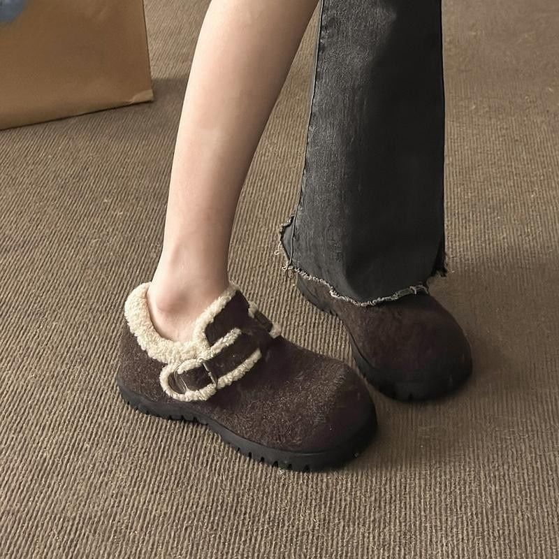 Buckle Platform Shoes Snow