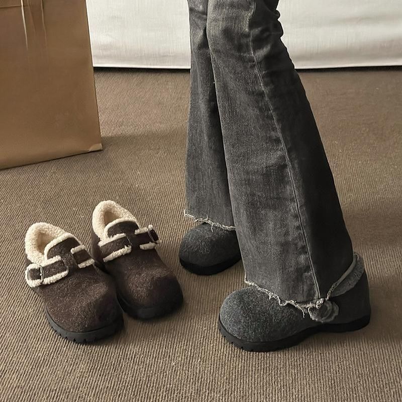 Buckle Platform Shoes Snow