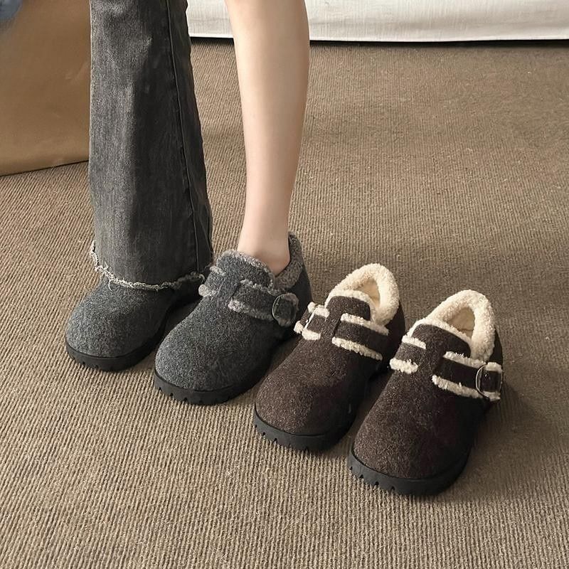 Buckle Platform Shoes Snow