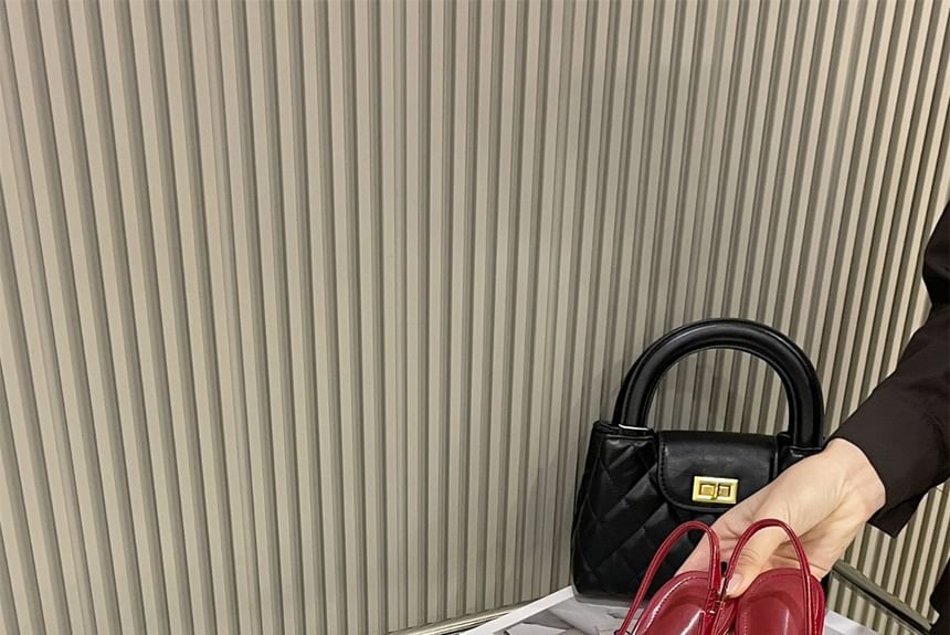 Leather Pointed Slingback Bow Toe Pumps Patent