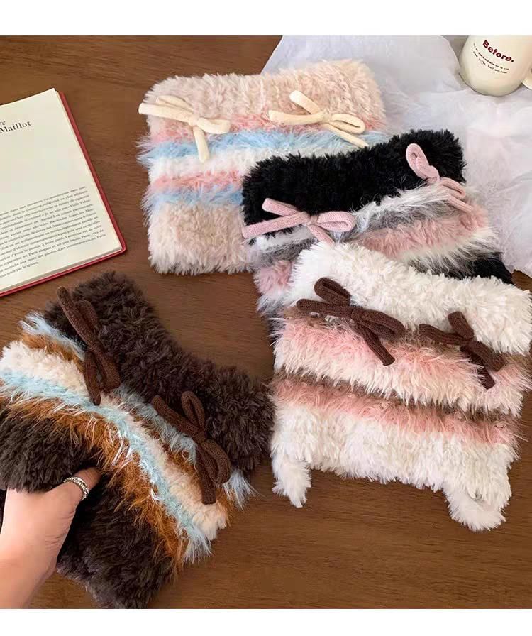 Cat Knit Beanie Fluffy Bow Ear