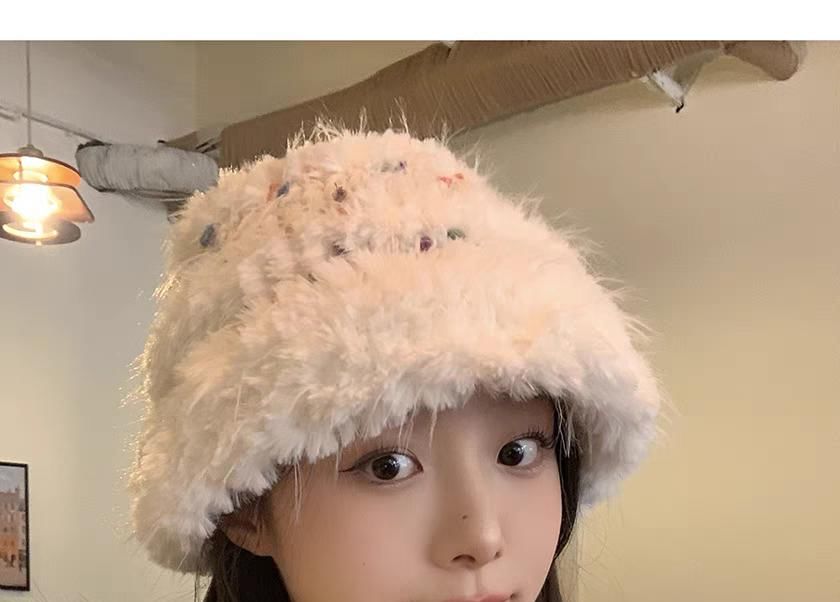 Hat Fluffy Bucket Knit