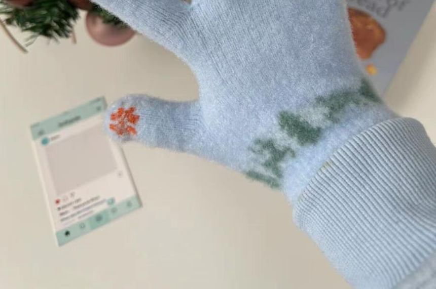 Gloves Snowman Print