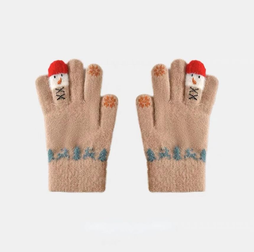 Gloves Snowman Print