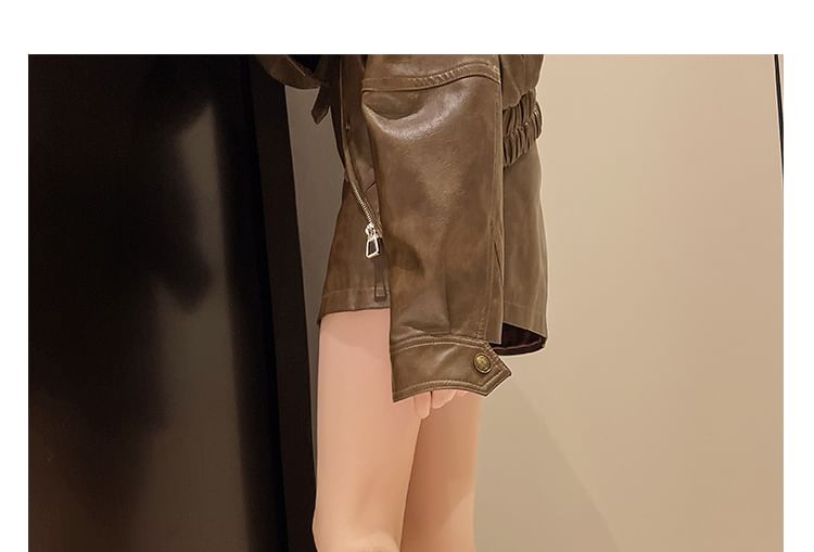 Faux Boots Leather Heel Cowboy Chunky