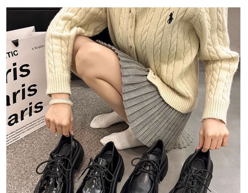 Platform Chunky Shoes Heel Lace-Up