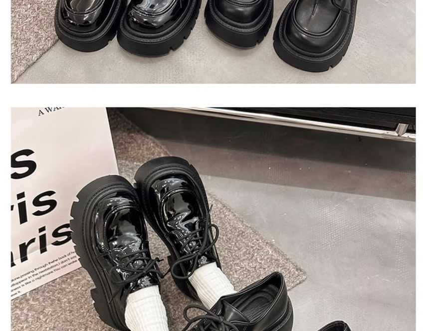 Platform Chunky Shoes Heel Lace-Up