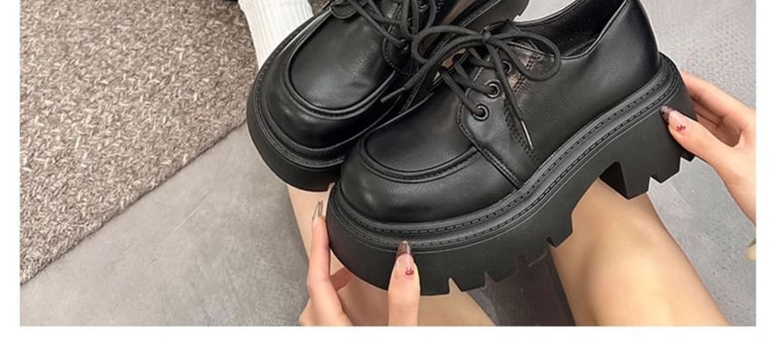 Platform Chunky Shoes Heel Lace-Up