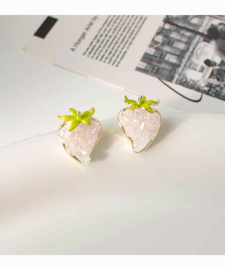 Earring Clip-On Stud Strawberry /