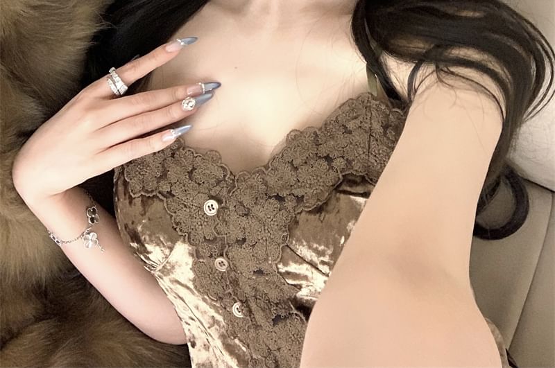 Cami Corp Frill Trim Top Plain