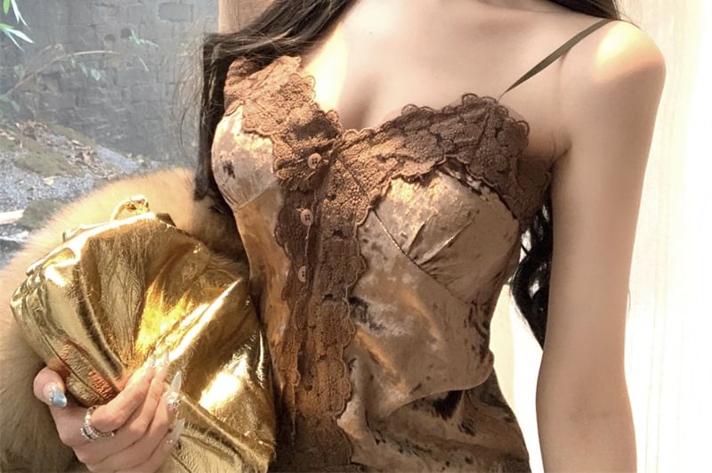 Cami Corp Frill Trim Top Plain