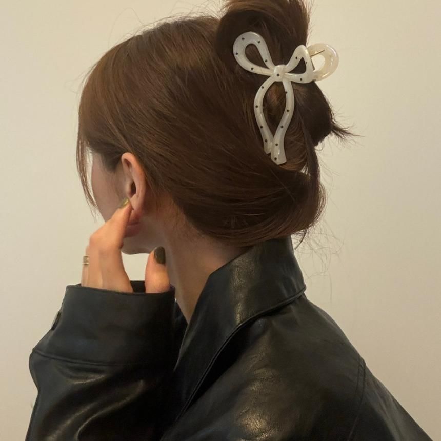 Hair Polka Claw Dot Bow