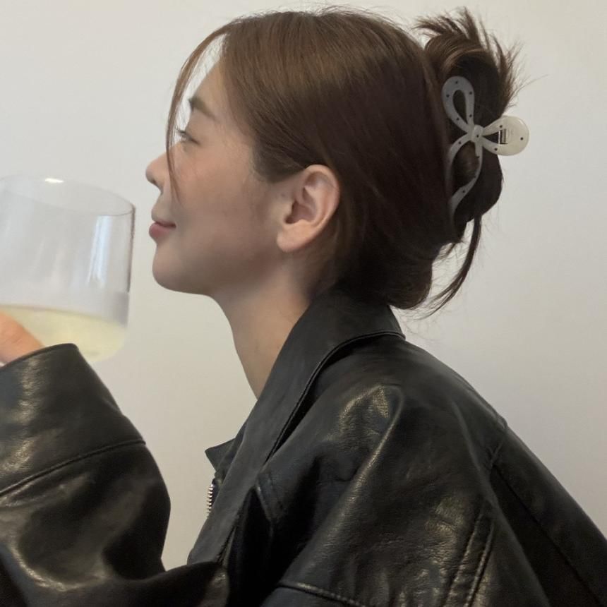 Hair Polka Claw Dot Bow