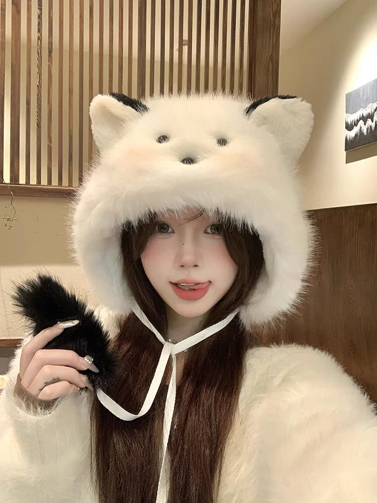 Fluffy Cartoon Animal Hat