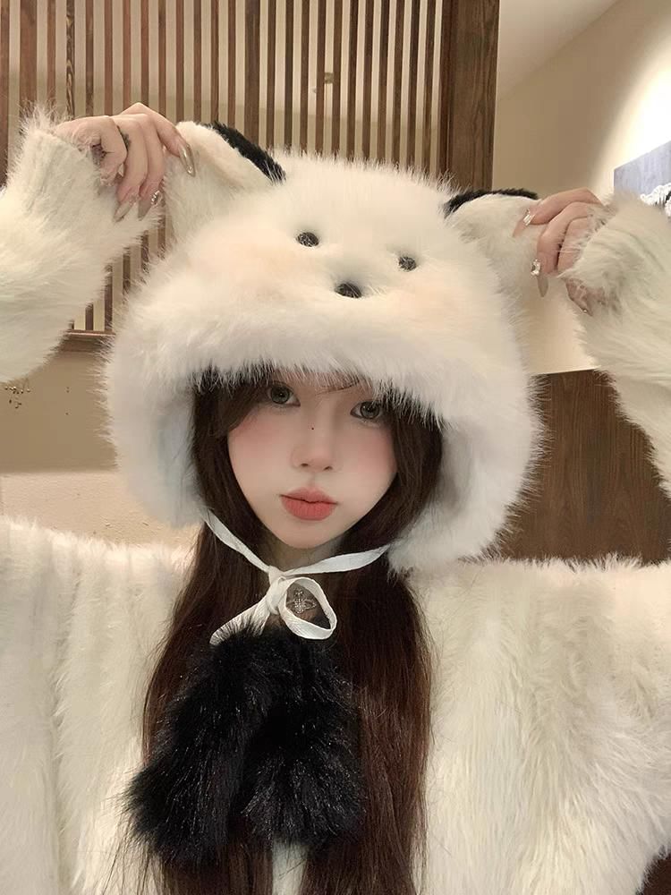 Fluffy Cartoon Animal Hat