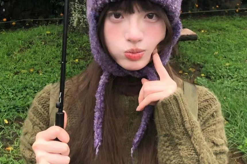 Earflap Melange Beanie