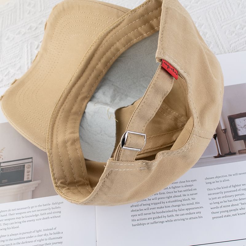 Letter Distressed Baseball Cap Embroidered