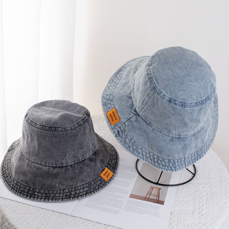 Hat Applique Denim Bucket