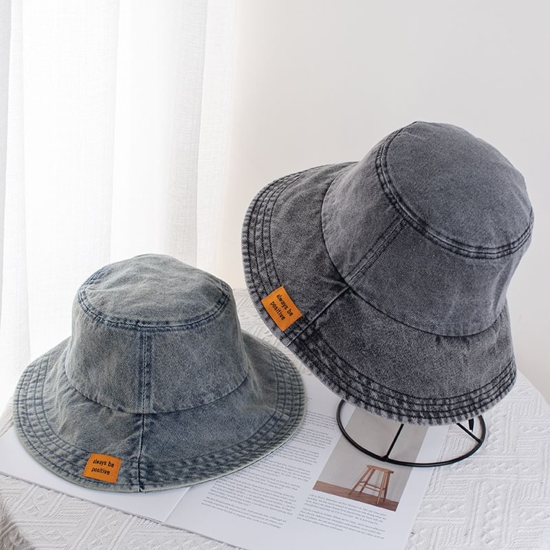 Hat Applique Denim Bucket