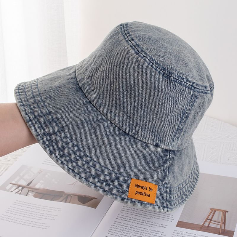 Hat Applique Denim Bucket