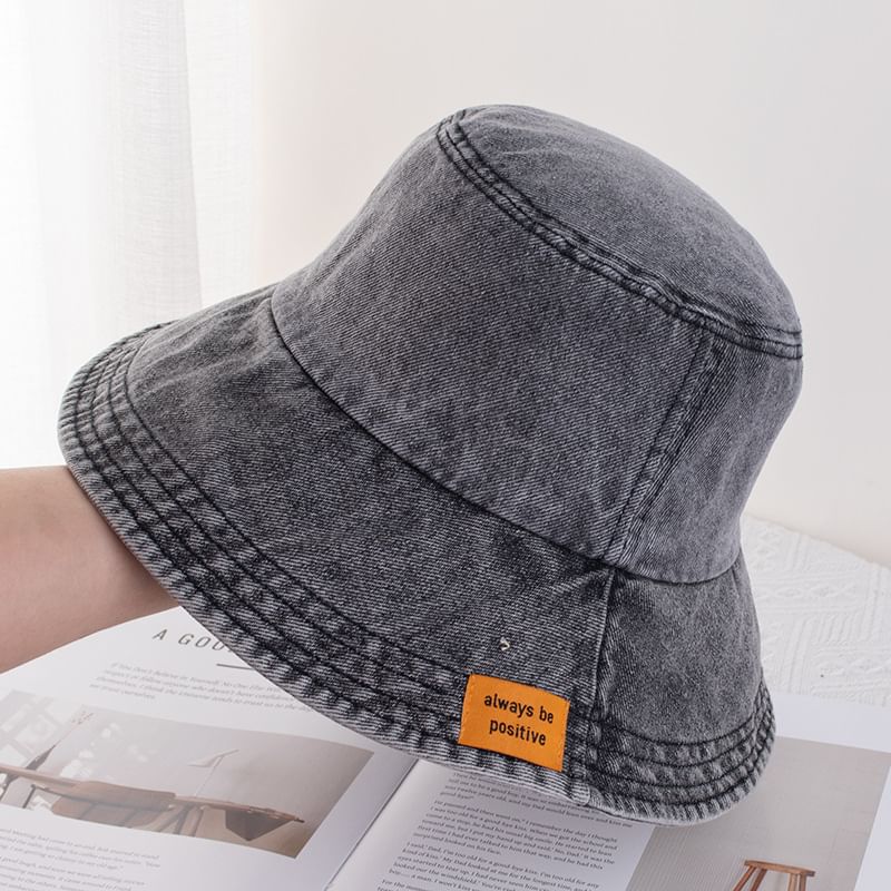 Hat Applique Denim Bucket