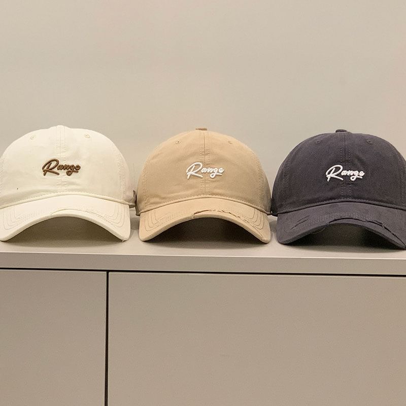 Letter Cap Distressed Embroidered