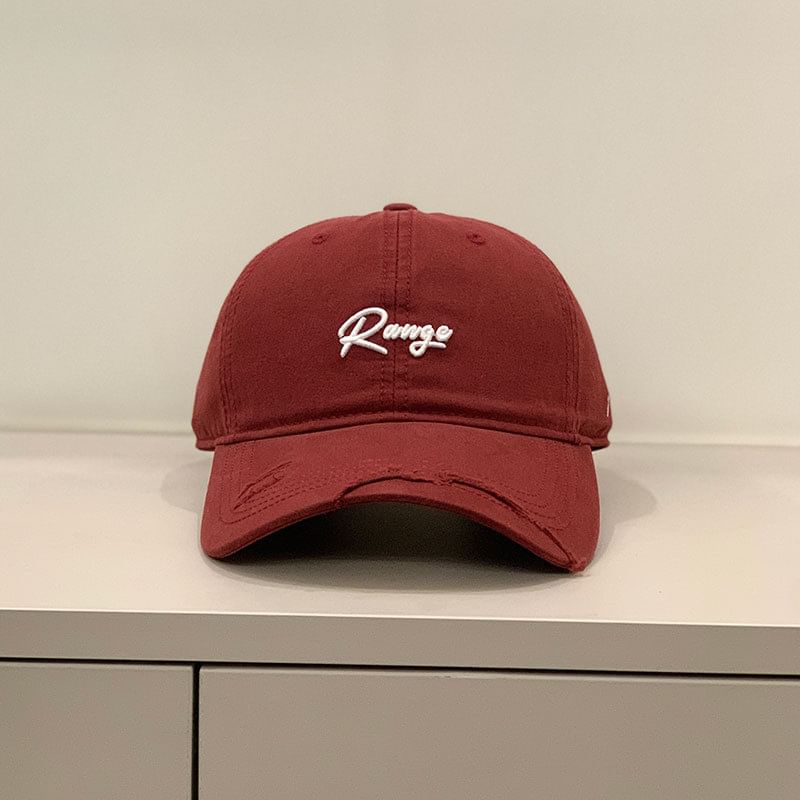 Letter Cap Distressed Embroidered
