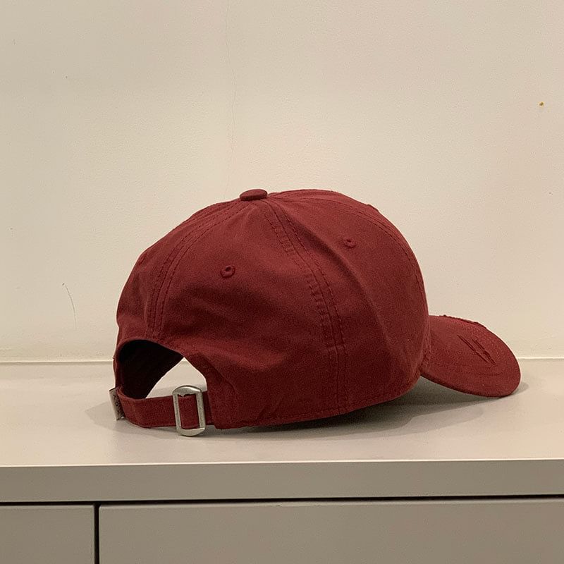 Letter Cap Distressed Embroidered