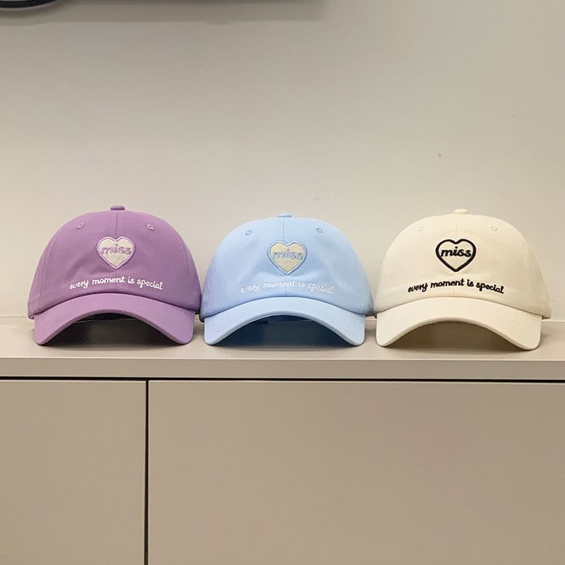 Embroidered Heart Cap