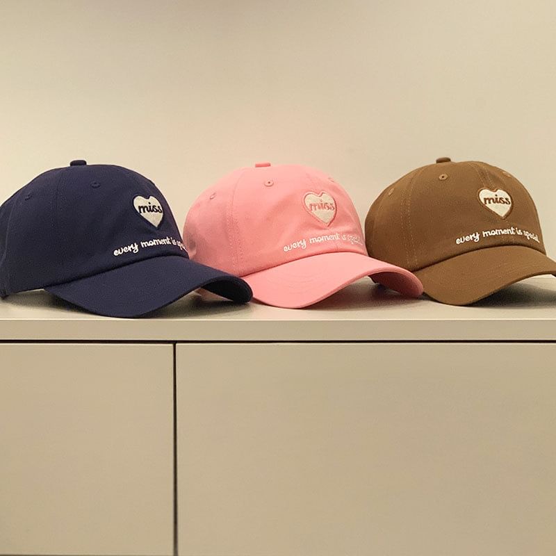 Embroidered Heart Cap