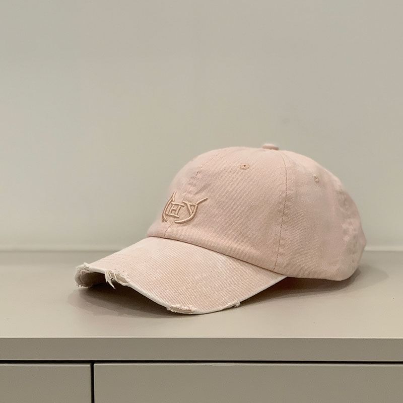 Distressed Embroidered Letter Cap