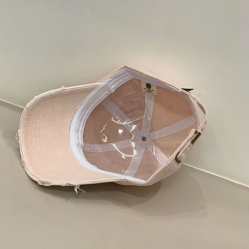 Distressed Embroidered Letter Cap