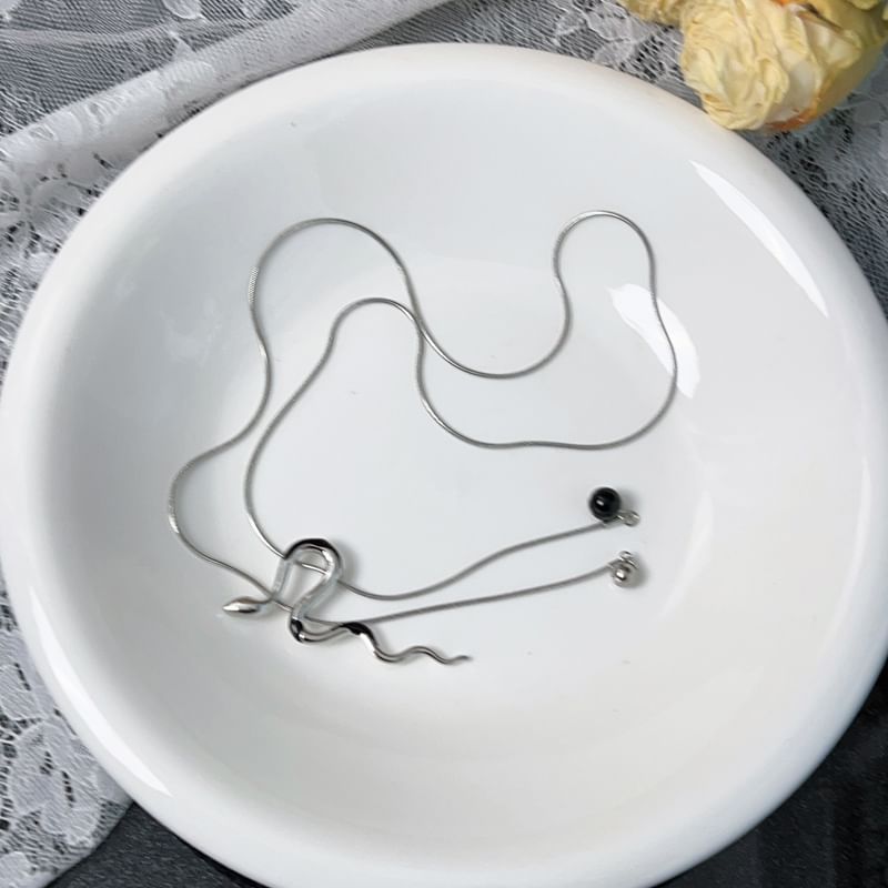 Pendant Alloy Lariat Snake Necklace