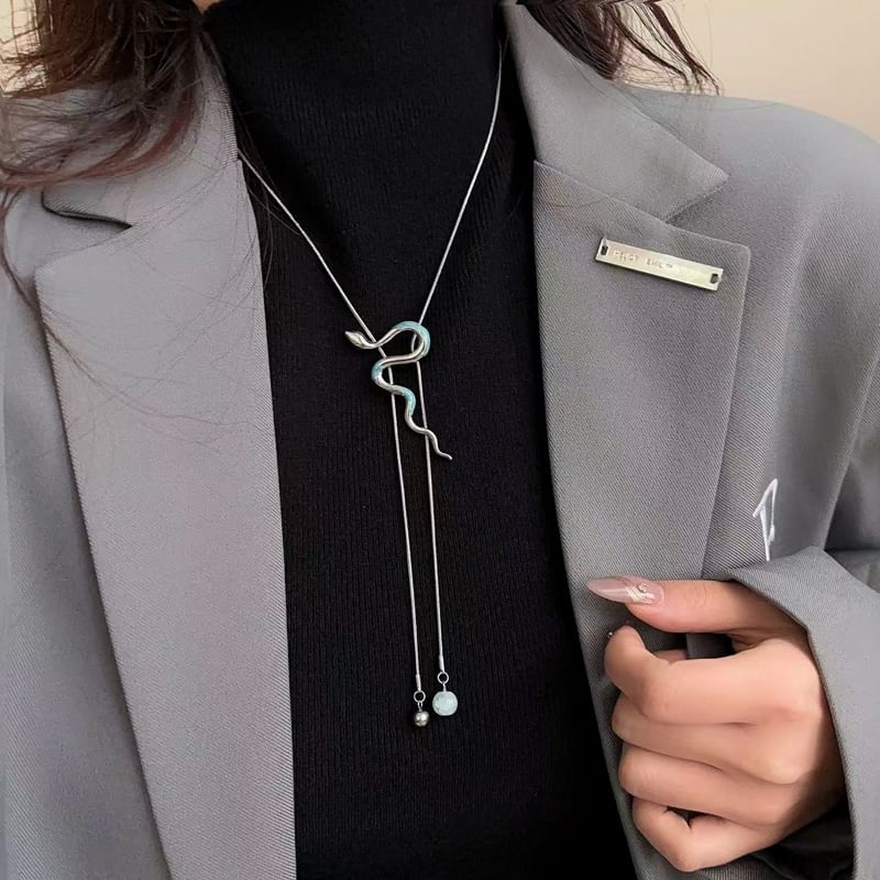 Pendant Alloy Lariat Snake Necklace
