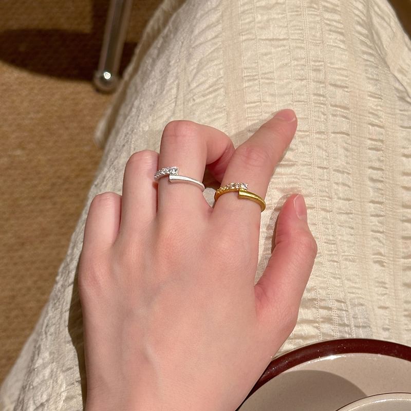 Open Rhinestone Ring / Alloy Set