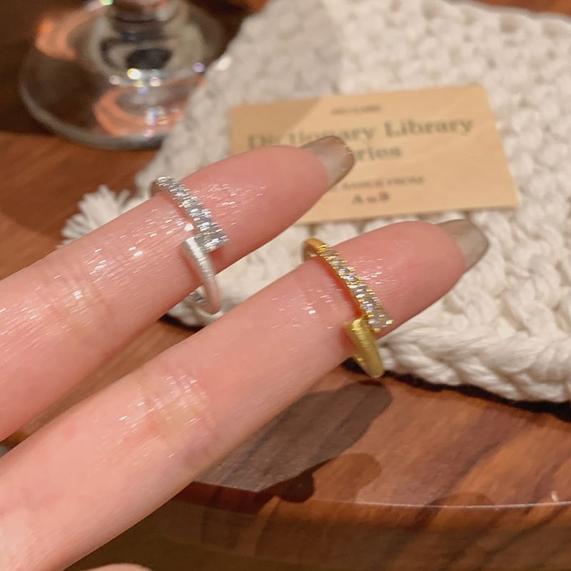 Open Rhinestone Ring / Alloy Set