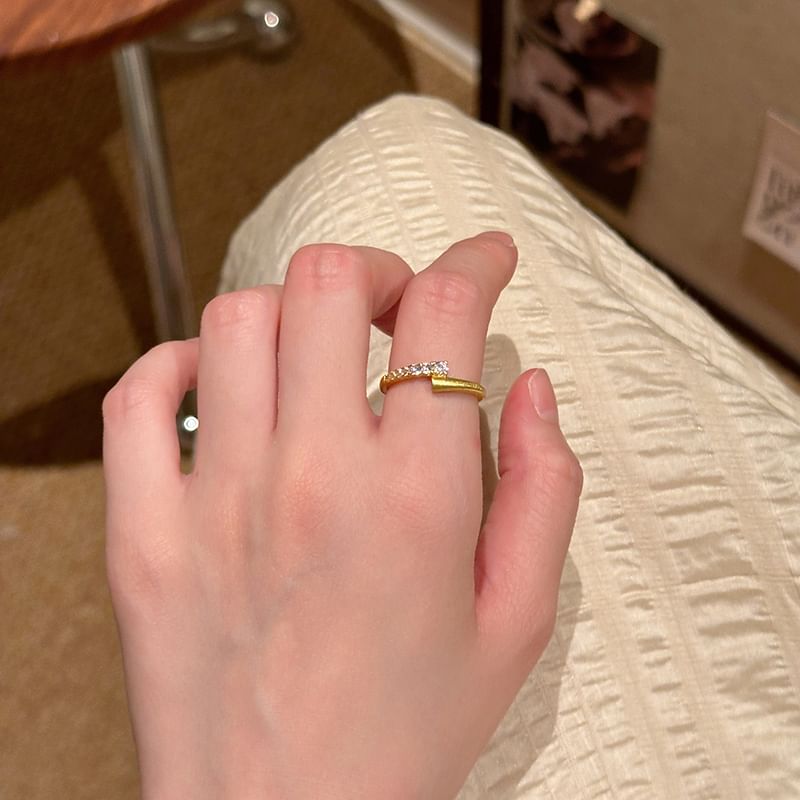 Open Rhinestone Ring / Alloy Set