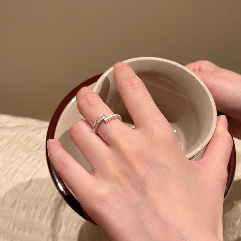 Open Rhinestone Ring / Alloy Set