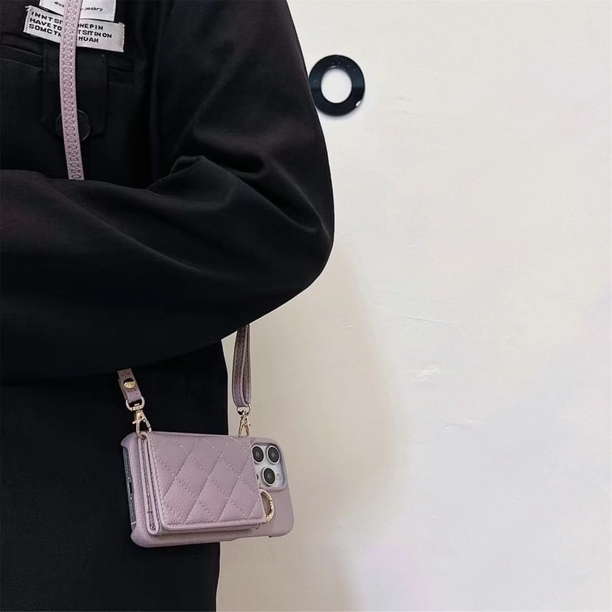 Leather Phone with Case Faux Holder Card Lanyard