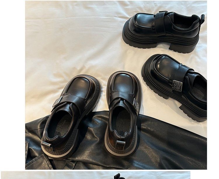 Leather Shoes Accent Strap Adhesive Platform Faux Metal