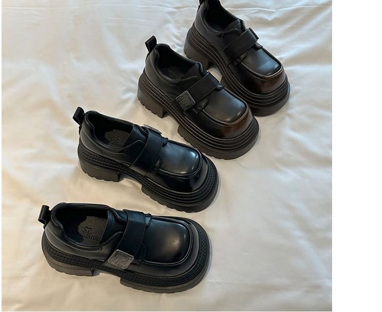 Leather Shoes Accent Strap Adhesive Platform Faux Metal