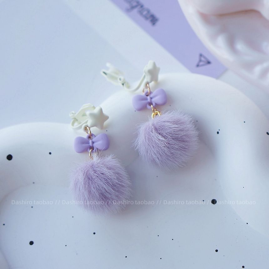 Drop / Stud Clip On Earring Pom