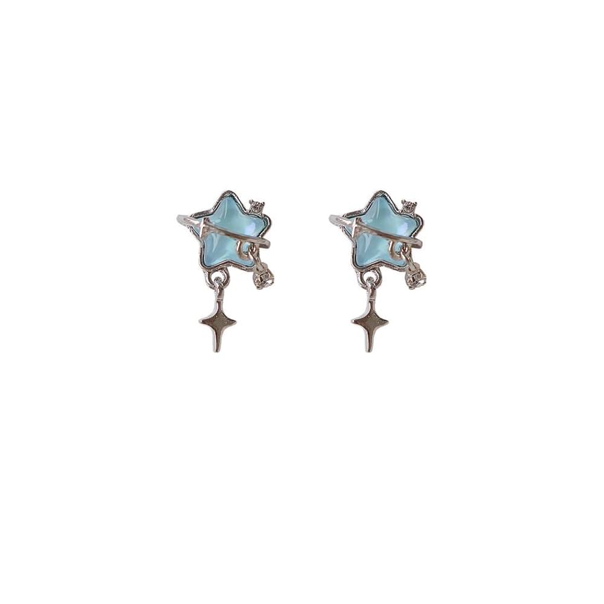 On Clip Drop Star Earring / Rhinestone